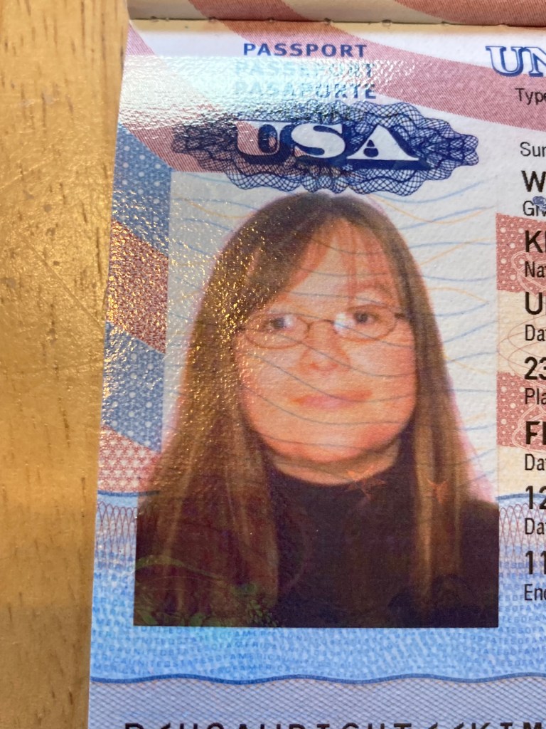 A passport photo from 15 years ago.